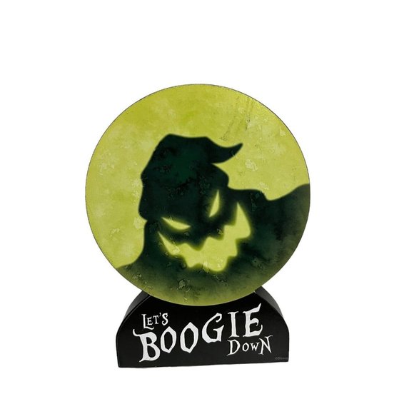 Nightmare Before Christmas Table Top WOOD Sign Let's Boogie Down Oogie Moon - Picture 2 of 4